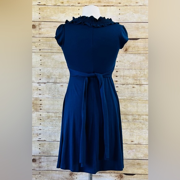 Lipstick Size Small Elegant Navy Blue Dress - Picture 4 of 8